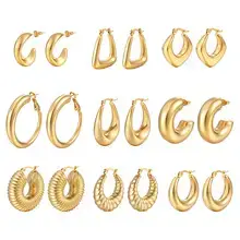 Crescent Earrings Gold Silver Stainless Steel 18K — feature 45