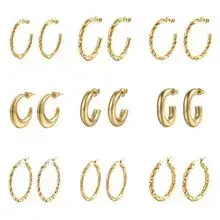Crescent Earrings Gold Silver Stainless Steel 18K — feature 47
