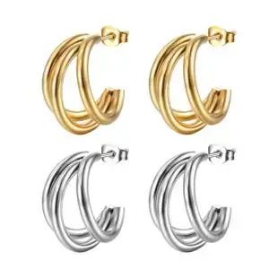 Crescent Earrings Gold Silver Stainless Steel 18K — feature 50
