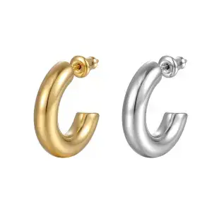Crescent Earrings Gold Silver Stainless Steel 18K — feature 53