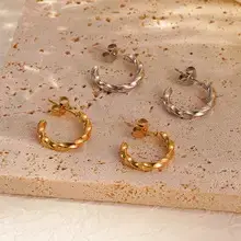 Crescent Earrings Gold Silver Stainless Steel 18K — feature 6