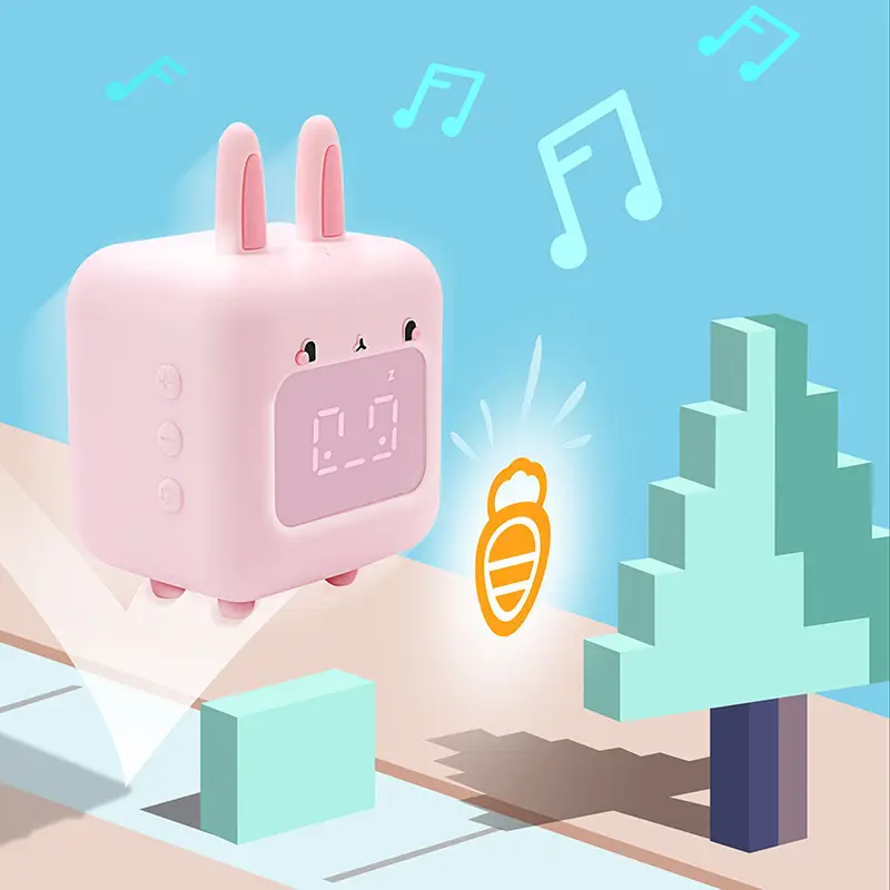 Pink Rabbit Alarm Clock with Music & Night Light - Image 6