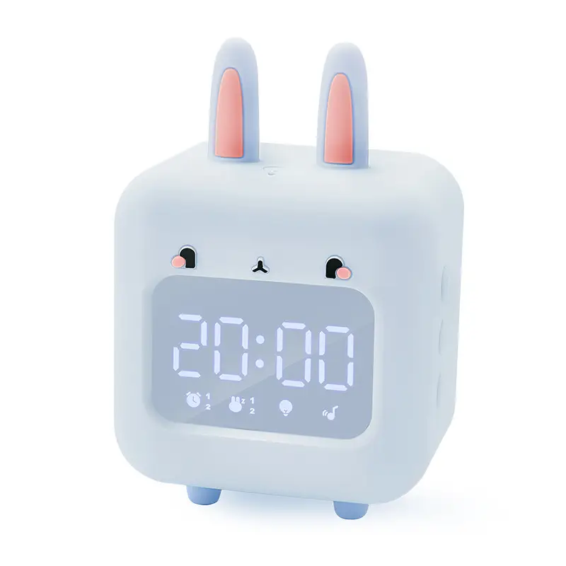 Pink Rabbit Alarm Clock with Music & Night Light - Image 2