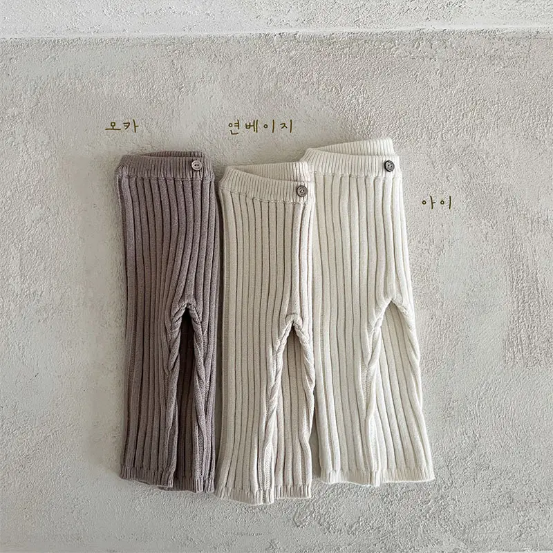 Korean Style Cotton Baby Pants Set Brown - Image 2