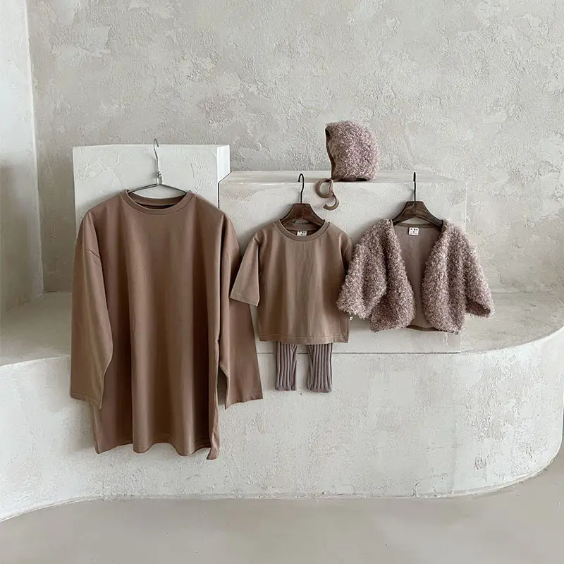 Korean Style Cotton Baby Pants Set Brown - Image 5