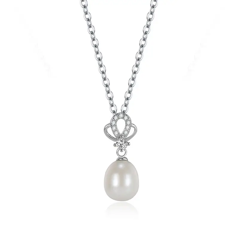 Korean Style Pearl Zircon Crown Pendant for Women - Image 5
