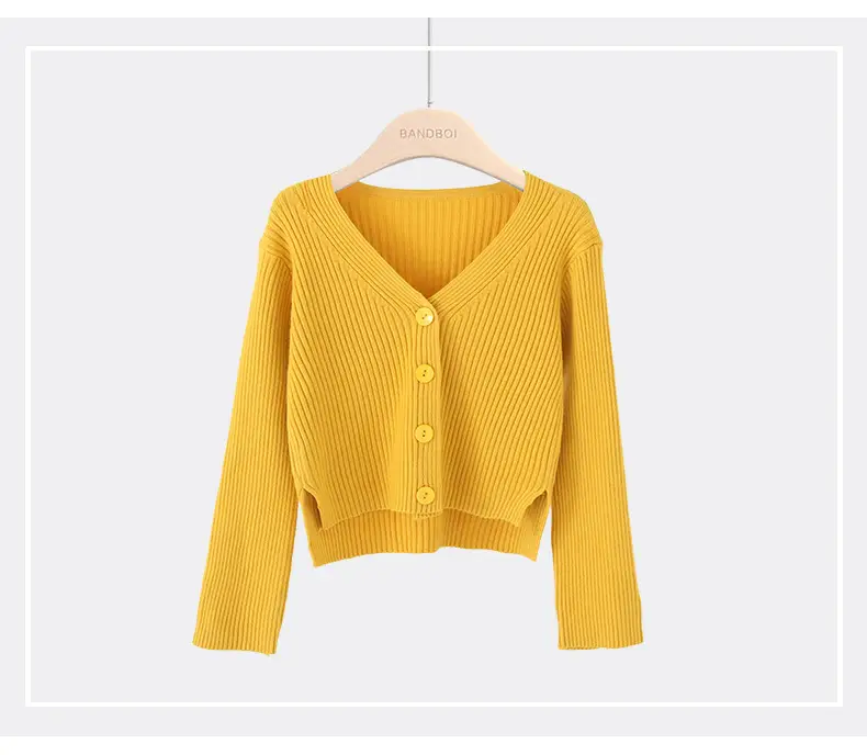 Women Korean Style Short Long Sleeve Cardigan Sweater Set — feature 3