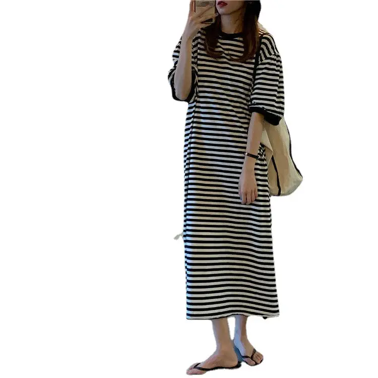 Women Striped Plus Size Summer 2026 Dress