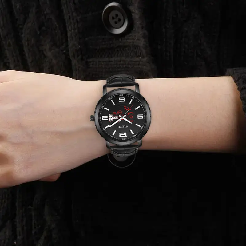 Men's Waterproof Quartz Watch with Gold Strap - Image 5