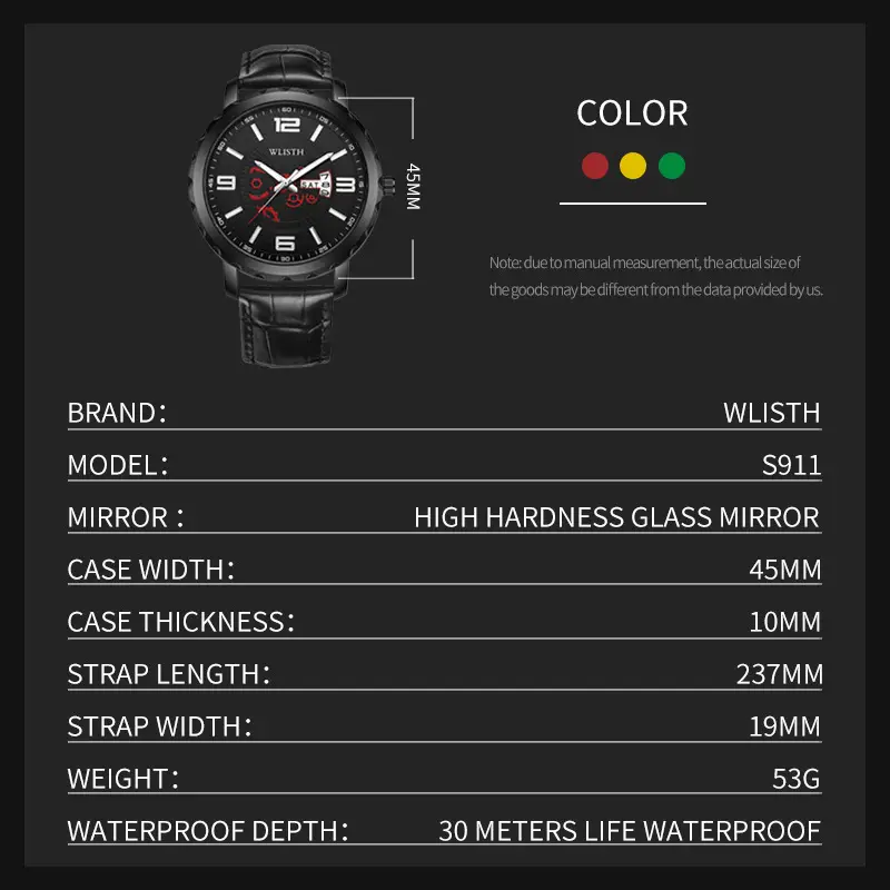 Men's Waterproof Quartz Watch with Gold Strap - Image 7