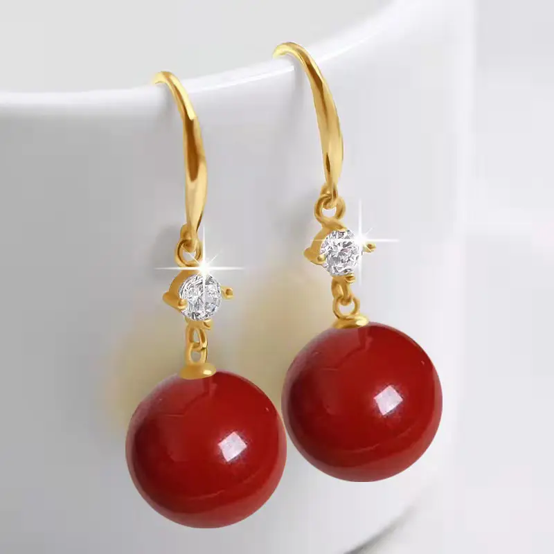 Dark Purple Pearl Earrings for Women — feature 4