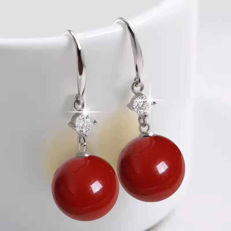 Dark Purple Pearl Earrings for Women — feature 5