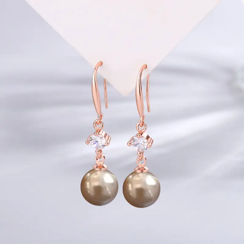 Dark Purple Pearl Earrings for Women - Image 15