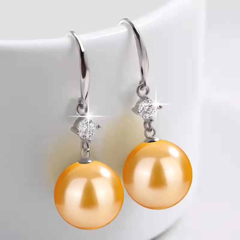 Dark Purple Pearl Earrings for Women - Image 2