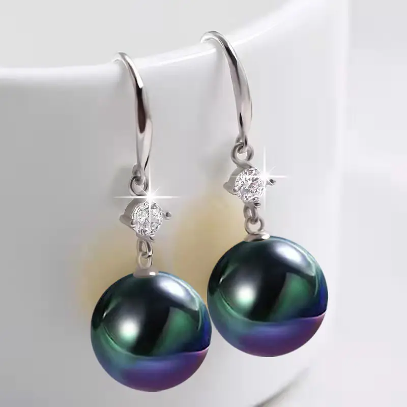 Dark Purple Pearl Earrings for Women — feature 9