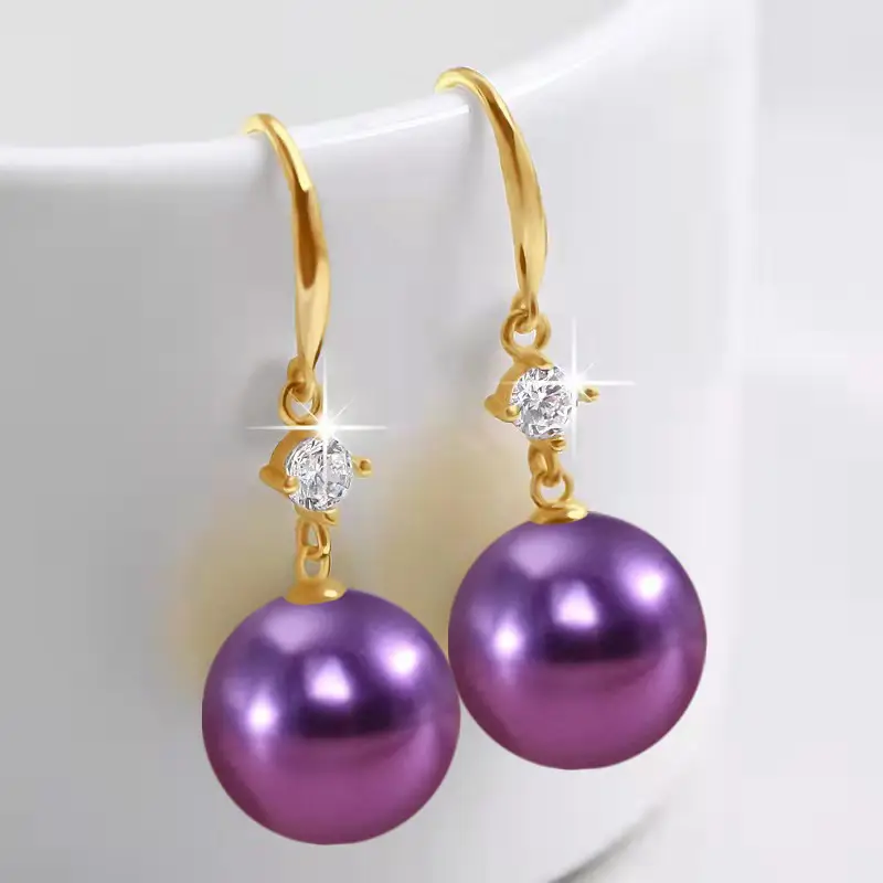 Dark Purple Pearl Earrings for Women — feature 6
