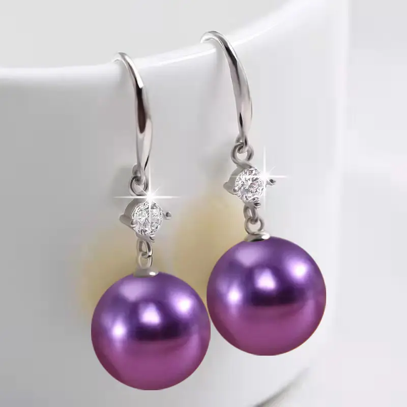 Dark Purple Pearl Earrings for Women — feature 7