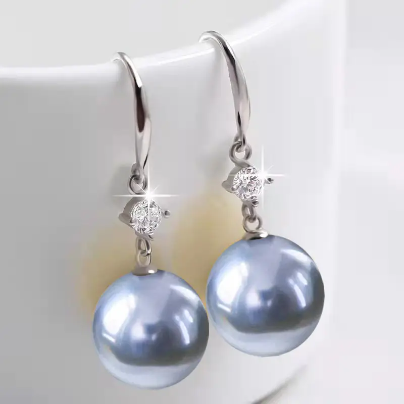 Dark Purple Pearl Earrings for Women - Image 29