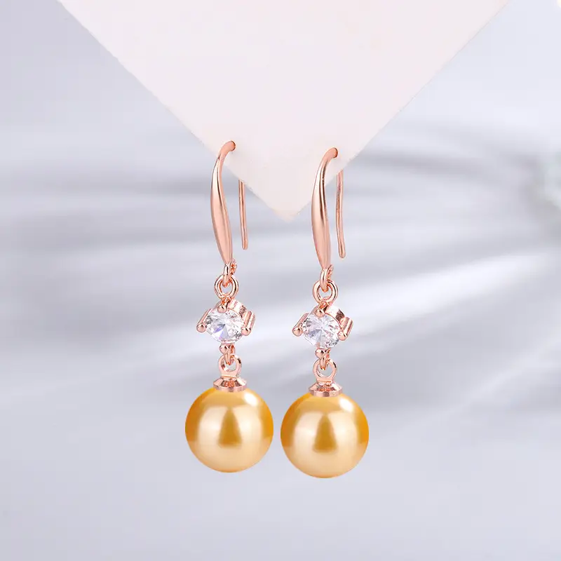 Dark Purple Pearl Earrings for Women - Image 3