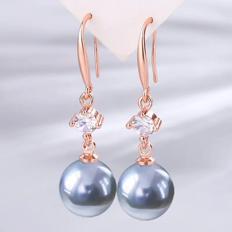 Dark Purple Pearl Earrings for Women - Image 30