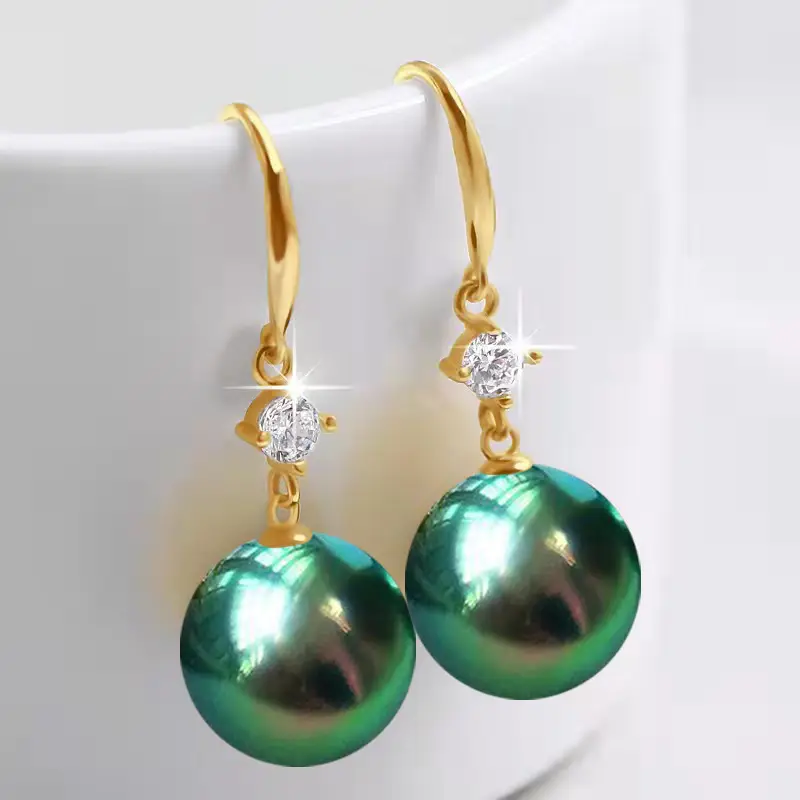 Dark Purple Pearl Earrings for Women — feature 2