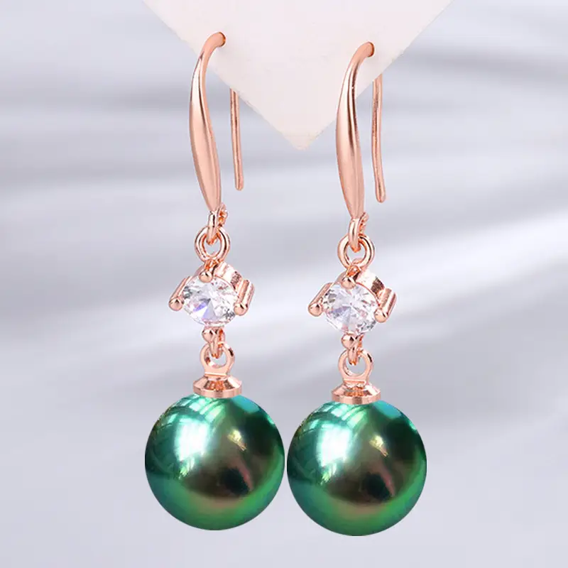 Dark Purple Pearl Earrings for Women - Image 33