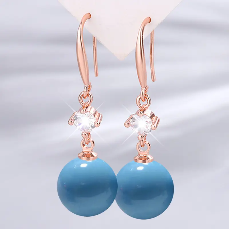 Dark Purple Pearl Earrings for Women - Image 42