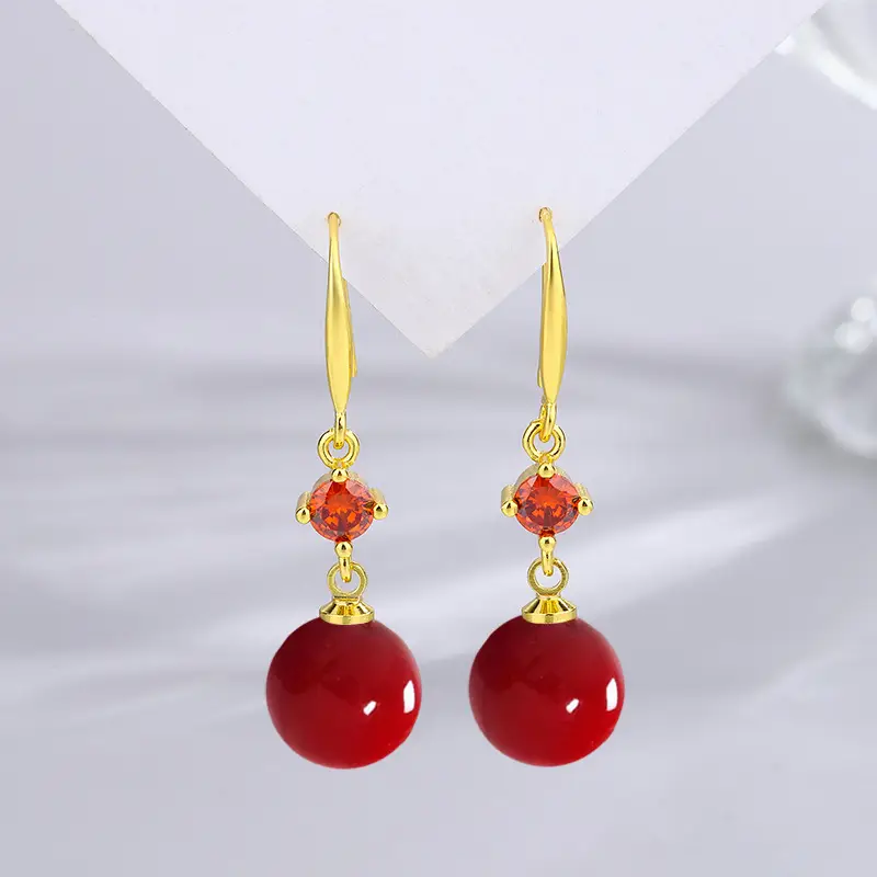 Dark Purple Pearl Earrings for Women - Image 48