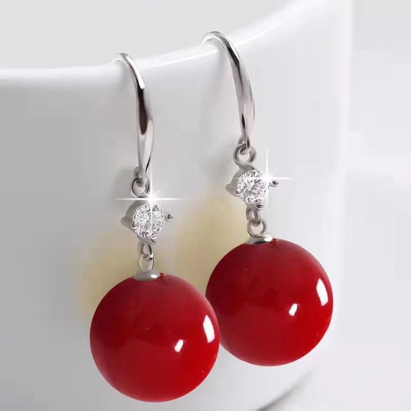 Dark Purple Pearl Earrings for Women - Image 5