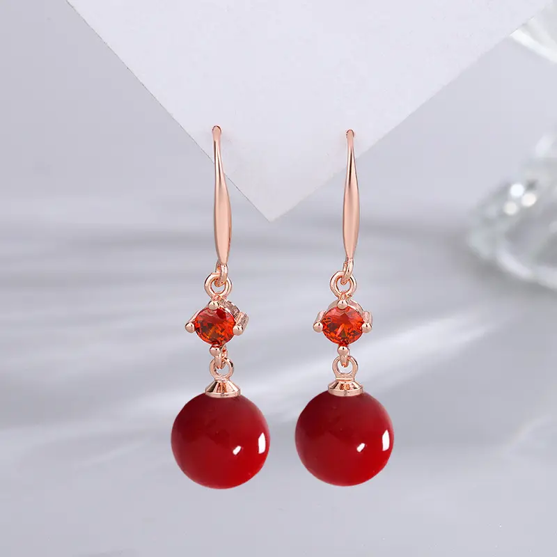 Dark Purple Pearl Earrings for Women - Image 49