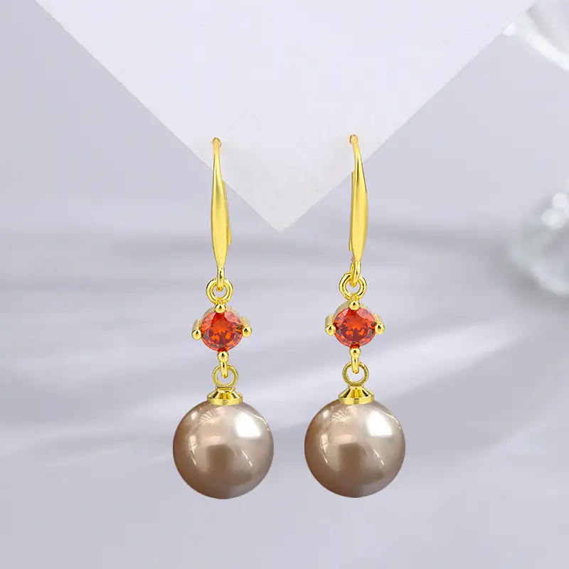 Dark Purple Pearl Earrings for Women - Image 56