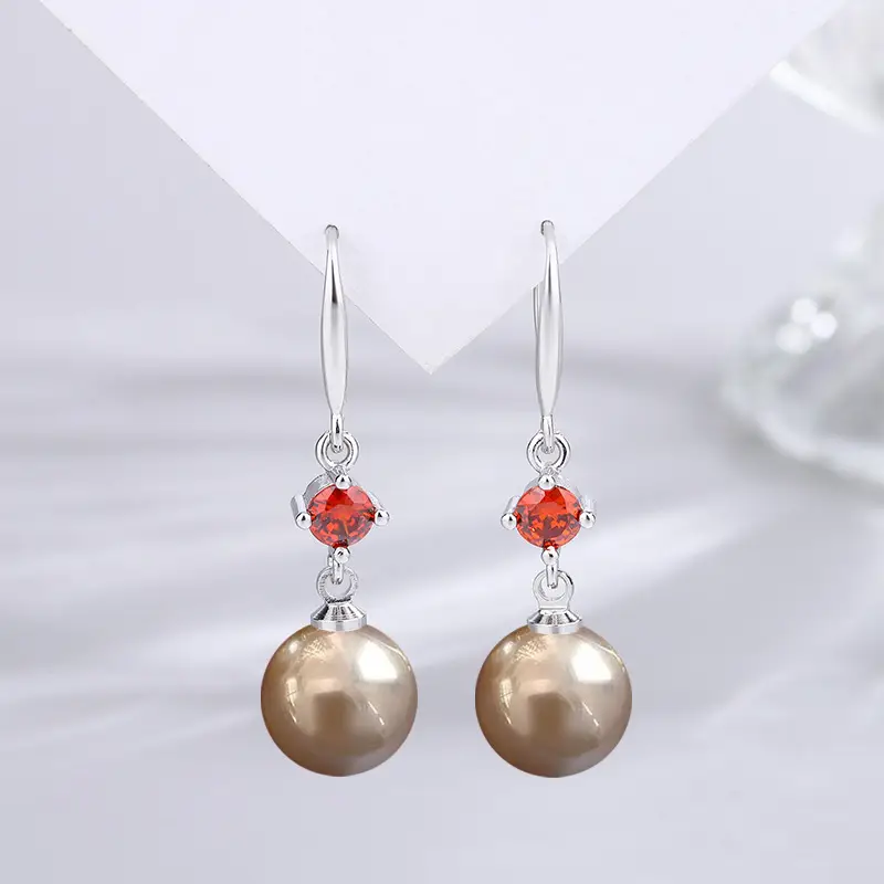 Dark Purple Pearl Earrings for Women - Image 57