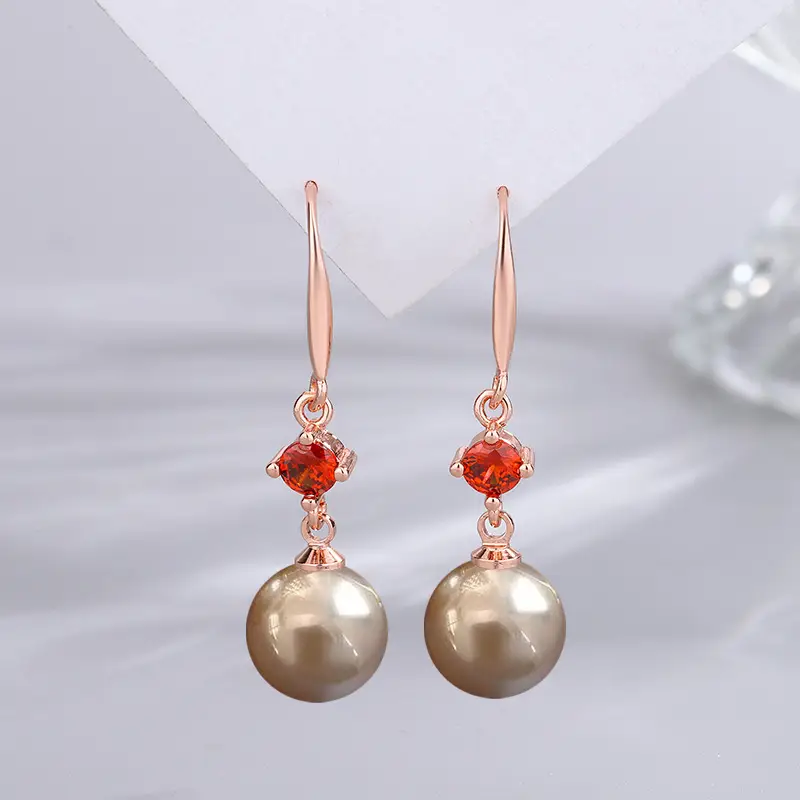 Dark Purple Pearl Earrings for Women - Image 58