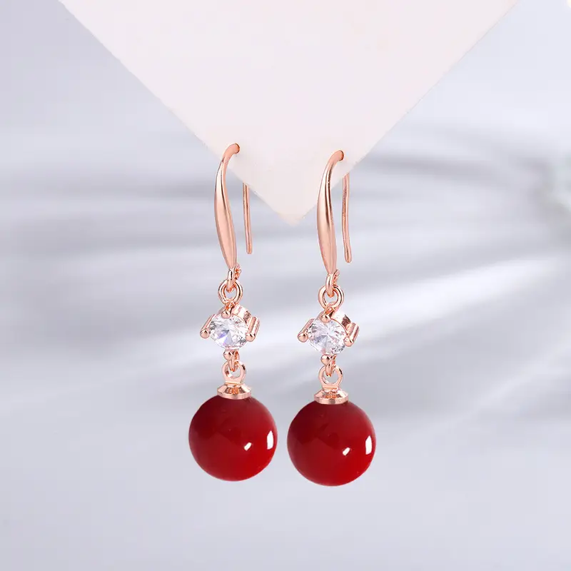 Dark Purple Pearl Earrings for Women - Image 6