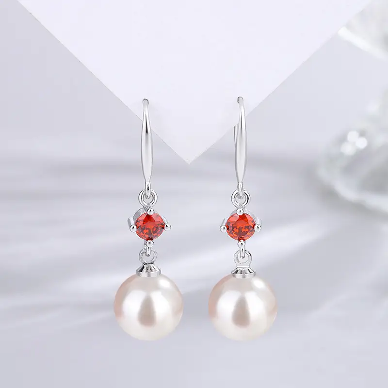 Dark Purple Pearl Earrings for Women - Image 60