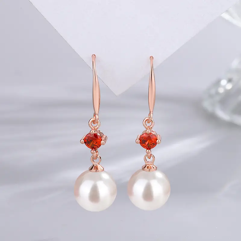 Dark Purple Pearl Earrings for Women - Image 61
