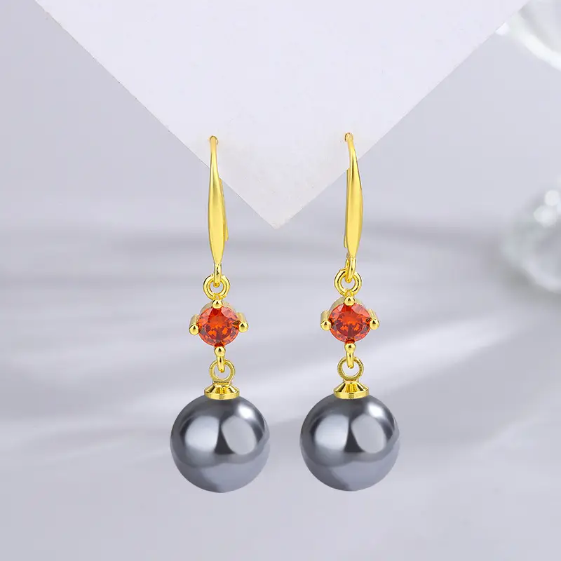 Dark Purple Pearl Earrings for Women - Image 62