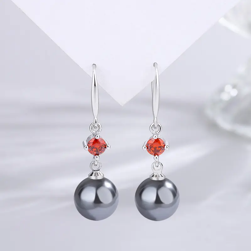 Dark Purple Pearl Earrings for Women - Image 63