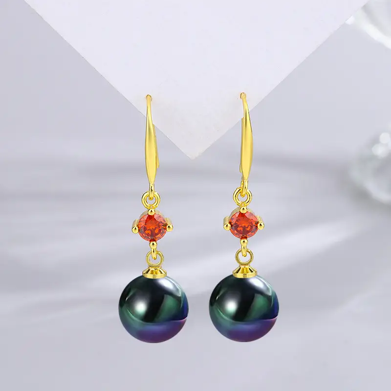 Dark Purple Pearl Earrings for Women - Image 65