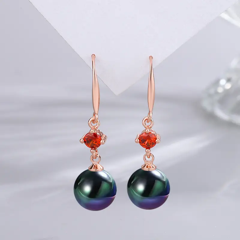 Dark Purple Pearl Earrings for Women - Image 67