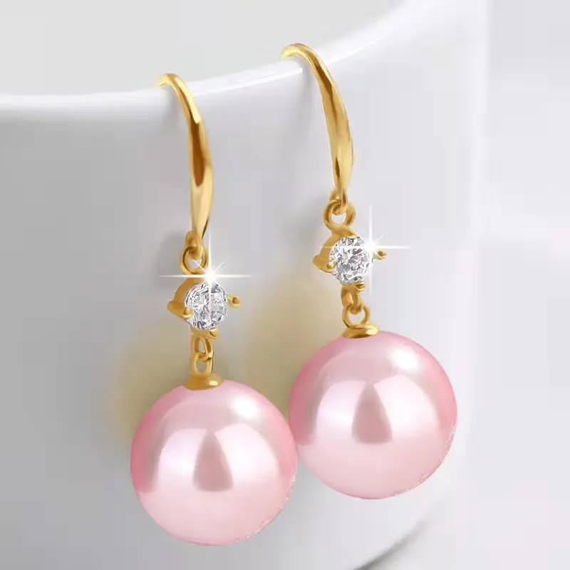 Dark Purple Pearl Earrings for Women - Image 7