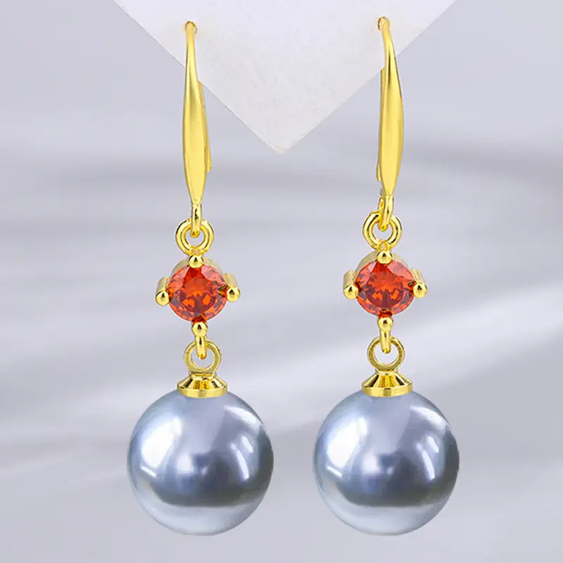 Dark Purple Pearl Earrings for Women - Image 71