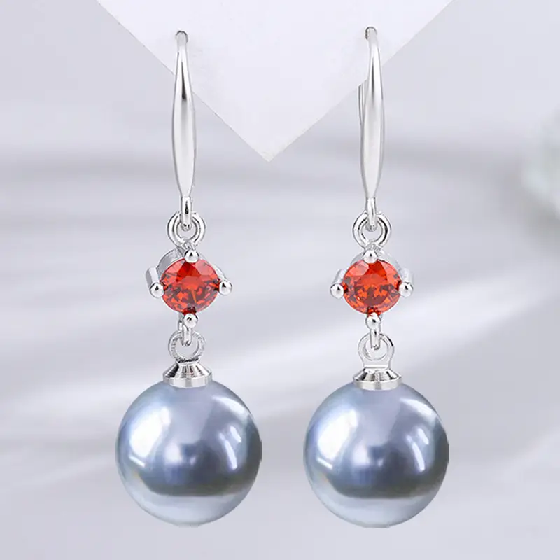 Dark Purple Pearl Earrings for Women - Image 72