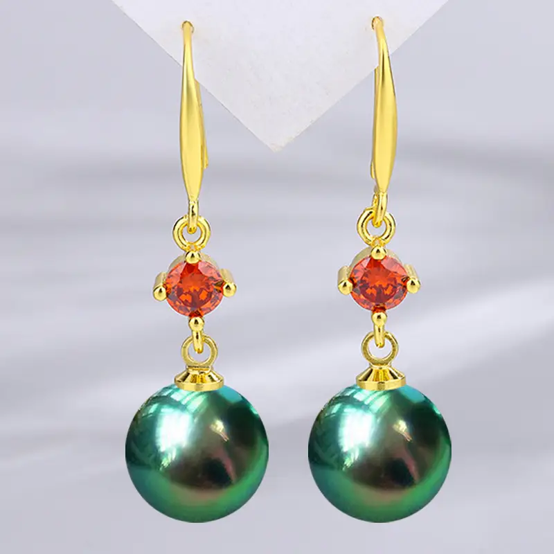 Dark Purple Pearl Earrings for Women - Image 74
