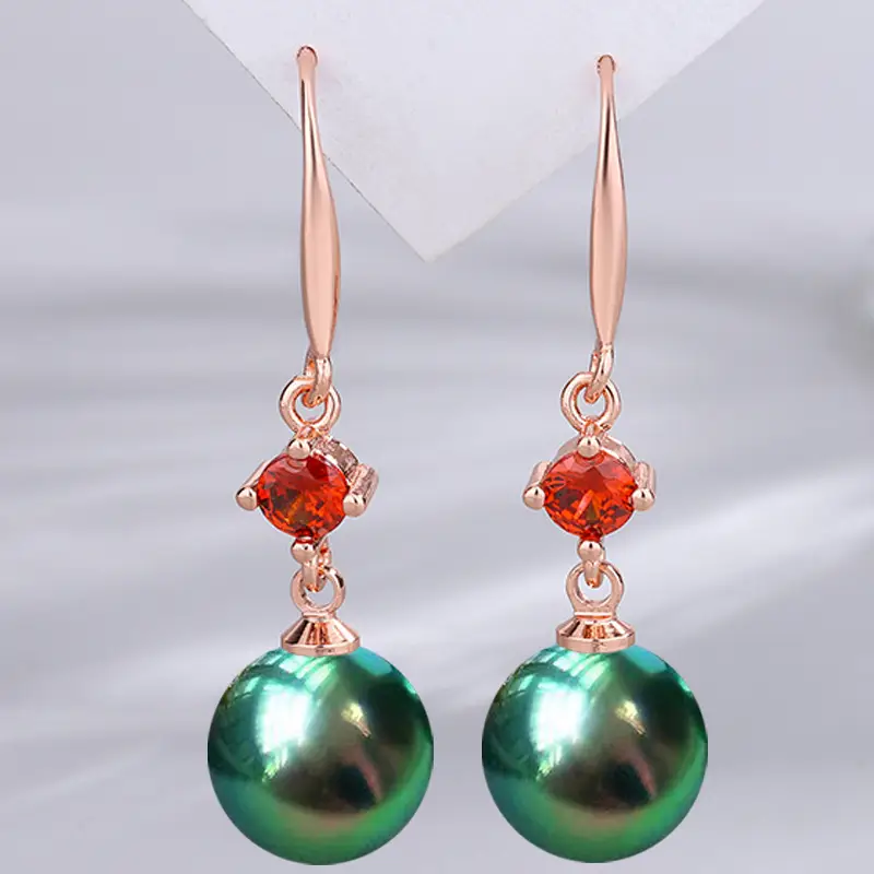 Dark Purple Pearl Earrings for Women - Image 76