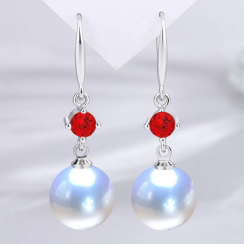 Dark Purple Pearl Earrings for Women - Image 78