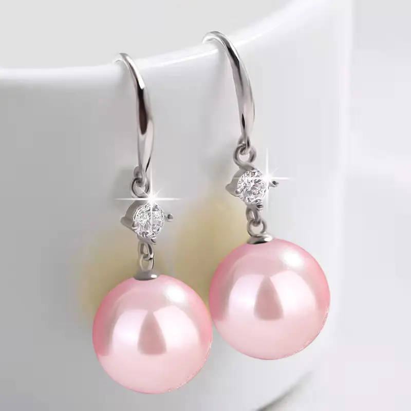 Dark Purple Pearl Earrings for Women - Image 8