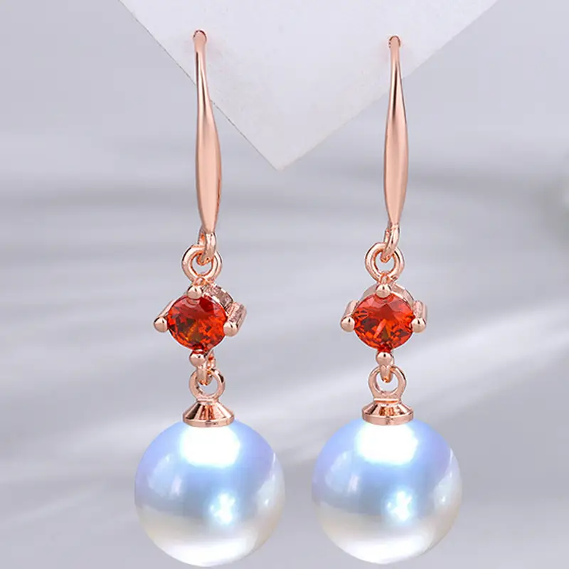 Dark Purple Pearl Earrings for Women - Image 79