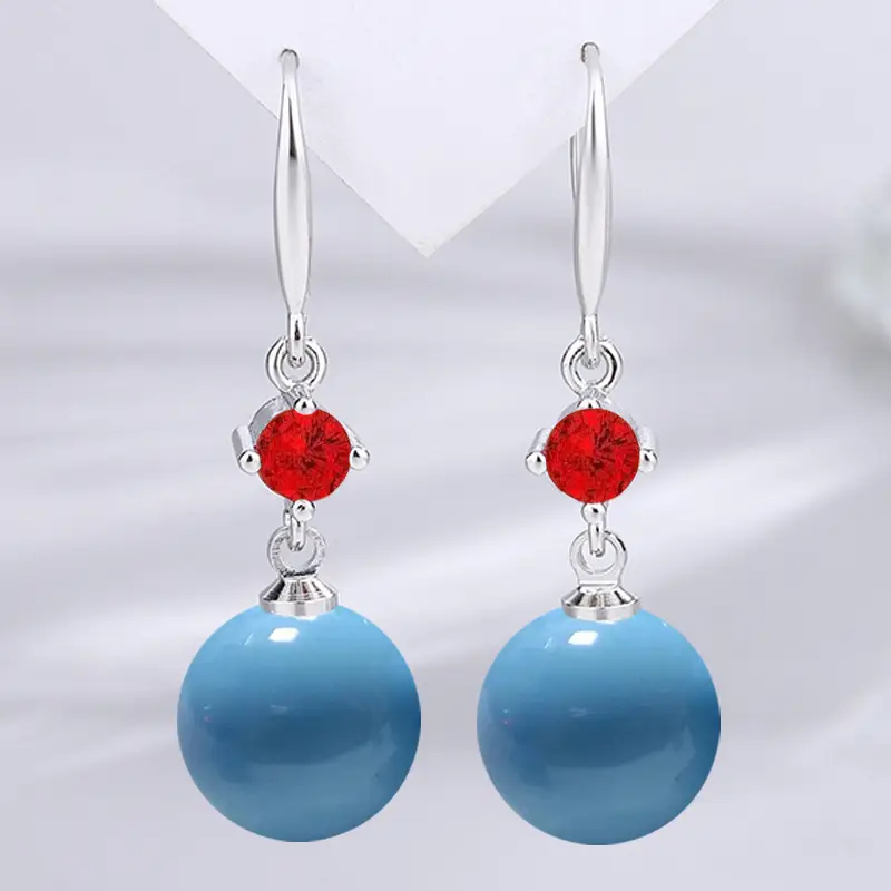 Dark Purple Pearl Earrings for Women - Image 84