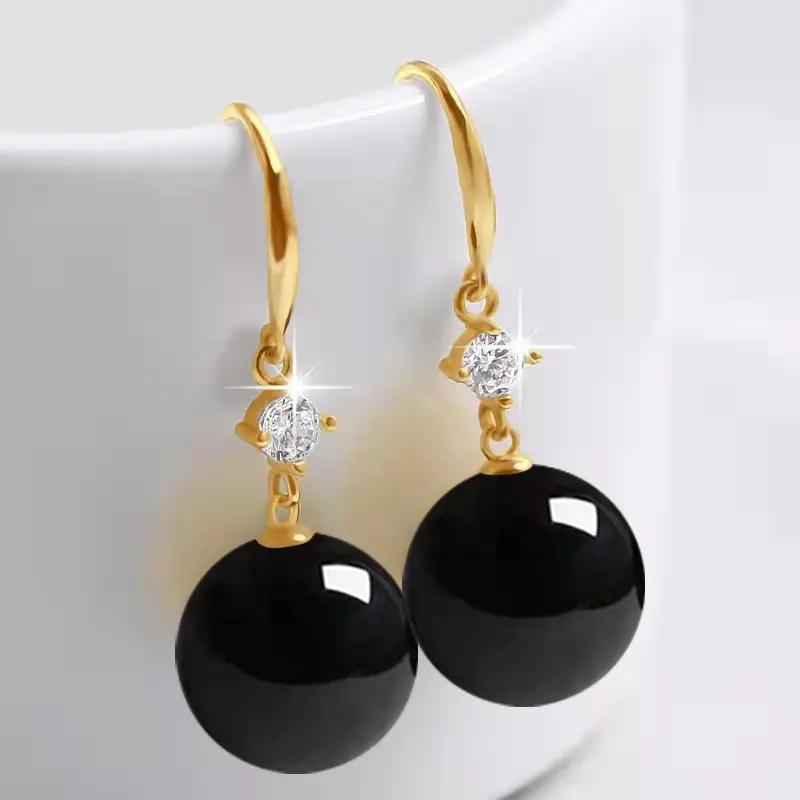 Dark Purple Pearl Earrings for Women - Image 86